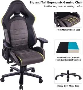 KILLABEE Big and Tall 440lb Memory Foam Gaming Chair KILLABEE Big and Tall 440lb Memory Foam Gaming Chair