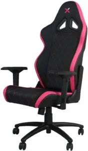 Ferrino Line Pink on Black Diamond Patterned Gaming and Lifestyle Chair by RapidX