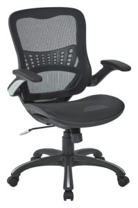 Office Star Mesh Back & Seat, 2-to-1 Synchro & Lumbar Support Managers Chair, Black