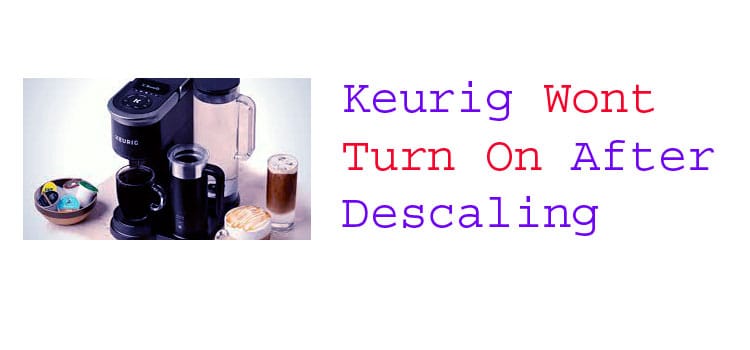 keurig wont turn on after descaling fi