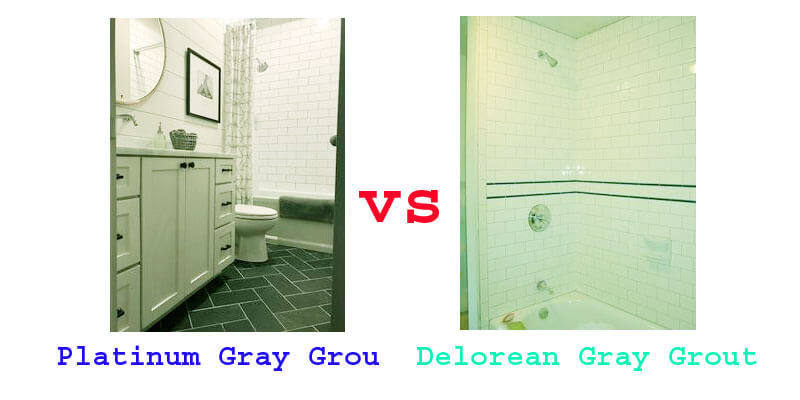 Platinum Gray Grout vs Delorean Gray Grout.