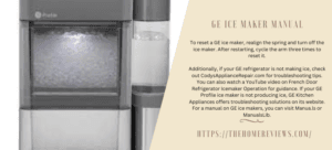 Ge Ice Maker Manual: Your Complete Guide to Troubleshooting and Resetting