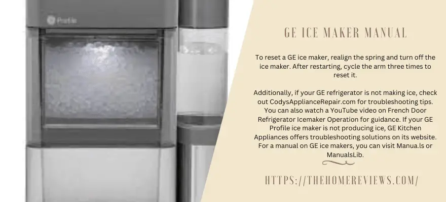 GE ICE MAKER MANUAL