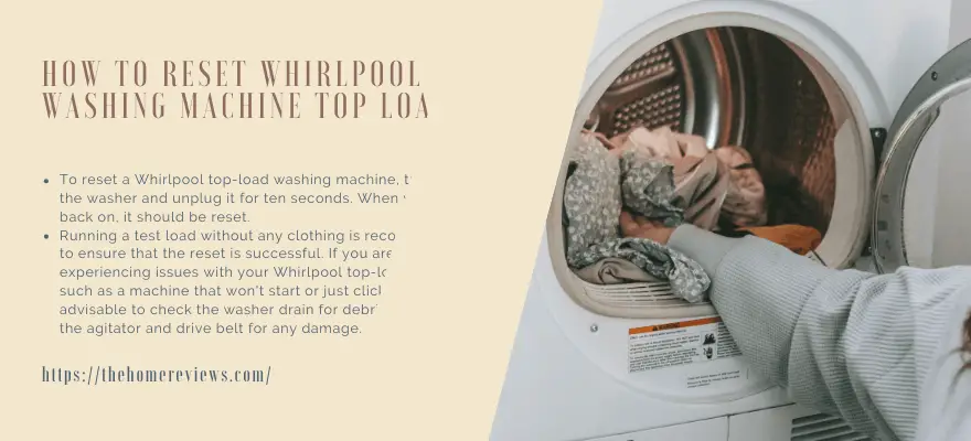 HOW TO RESET WHIRLPOOL WASHING MACHINE TOP LOAD