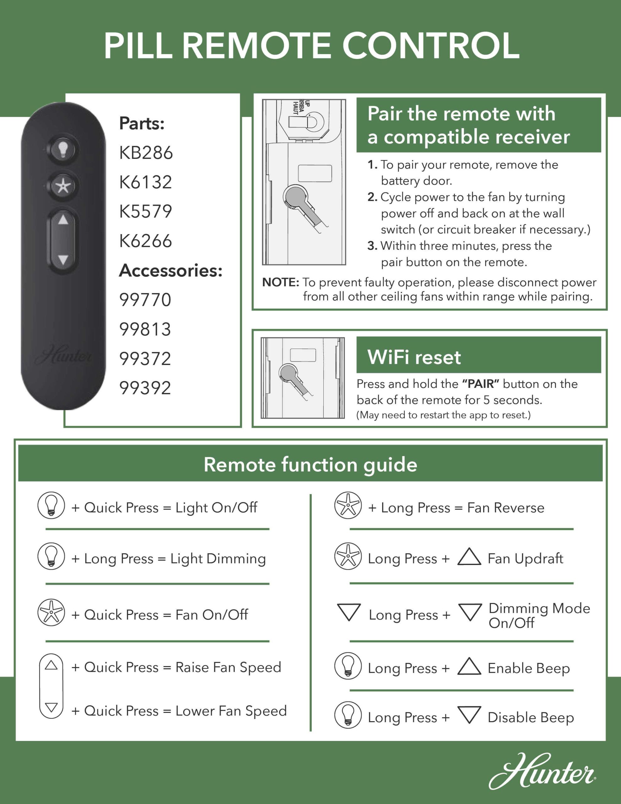 Hunter Fan Remote Control Troubleshooting