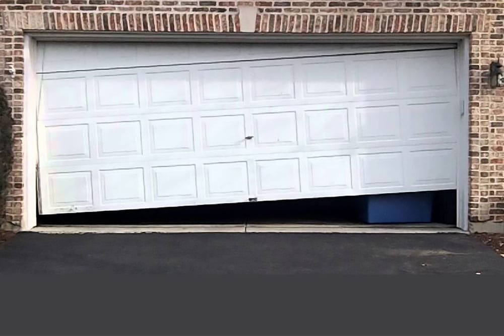 Garage Door Crooked And Stuck